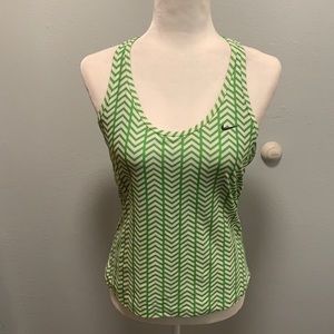 Nike Green and White Tank Top